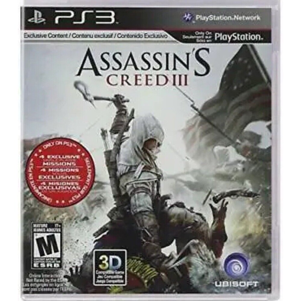 Assassins Creed 3 Sony PlayStation 3 Game With Case PS3 Rated M
